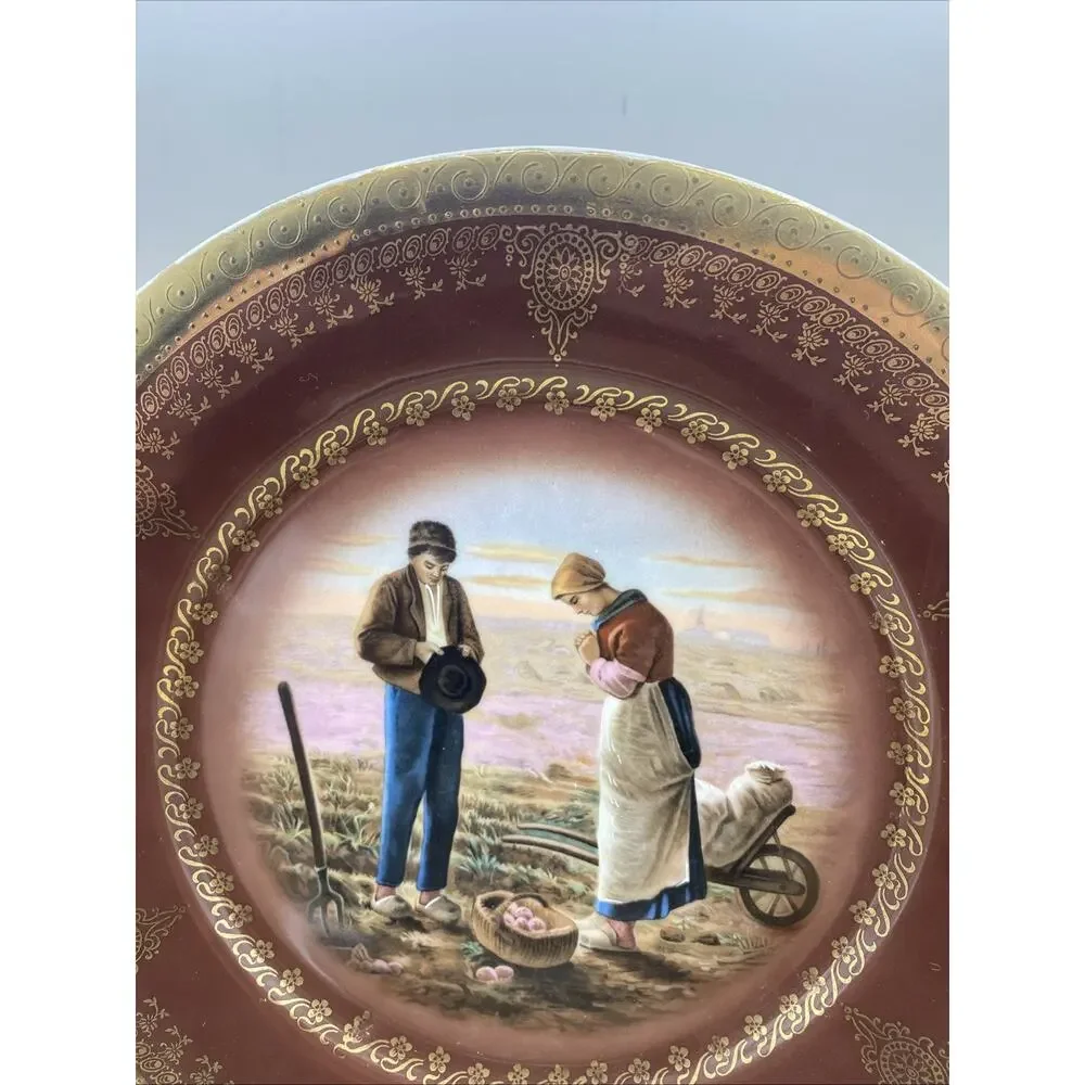 Antique Royal Vienna Beehive Z.S.&Co Bavaria Praying on Farm Decorative Plate